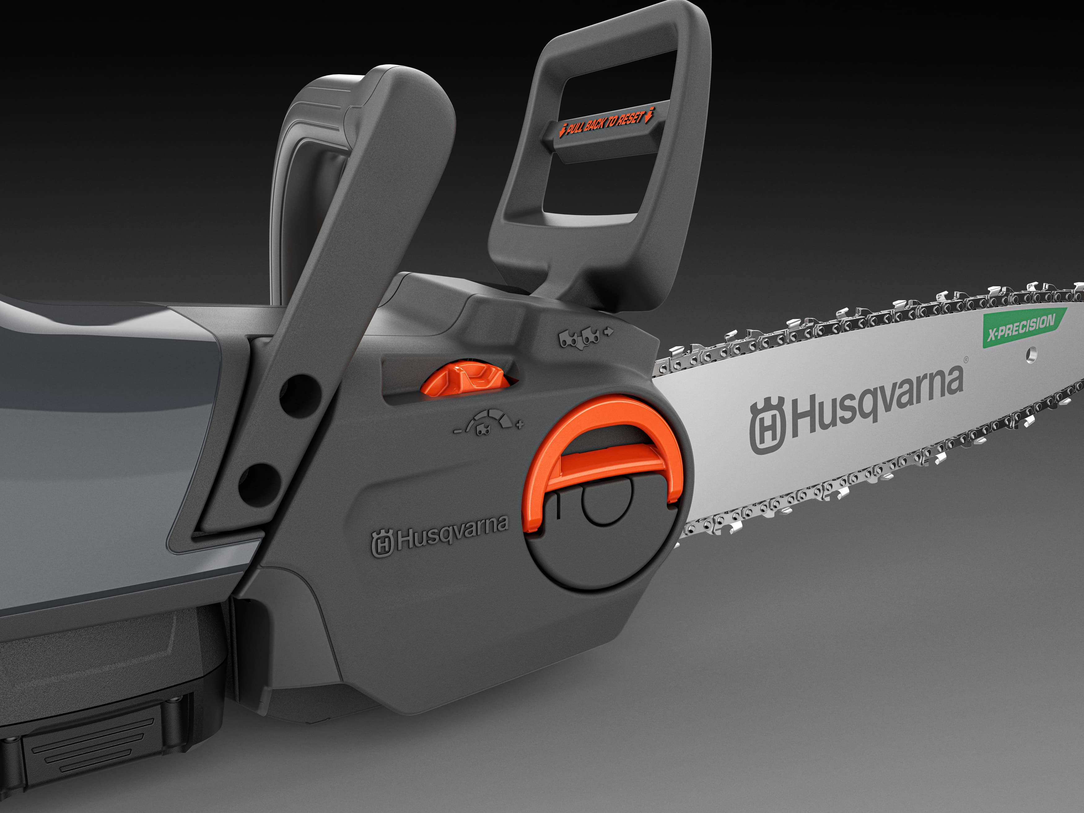 Quick and easy chain tensioning and assembling of the bar and the chain without using any tools image